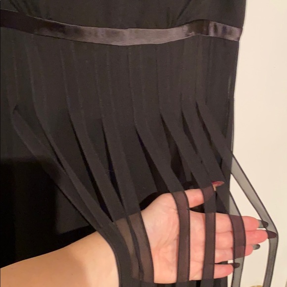 🍒 CARTISE Silk Designer Black Dress w/flowing overlay!!! - Picture 5 of 12